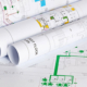 Close up of blueprints